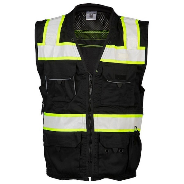 Kishigo 4X, Black Enhanced Visibility Professional Utility Vest B5004X
